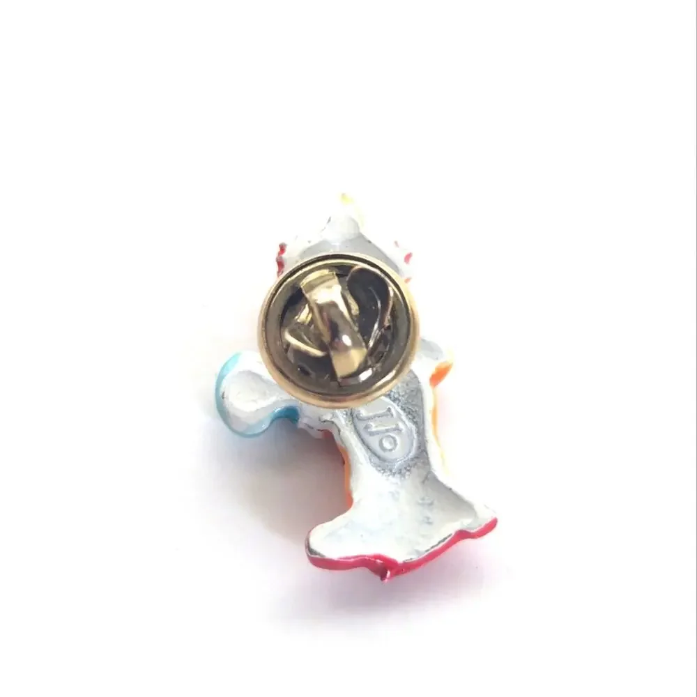 Vintage Estate Signed J Jo Collectible Acrylic Whimsical Circus Clown Lapel Pin